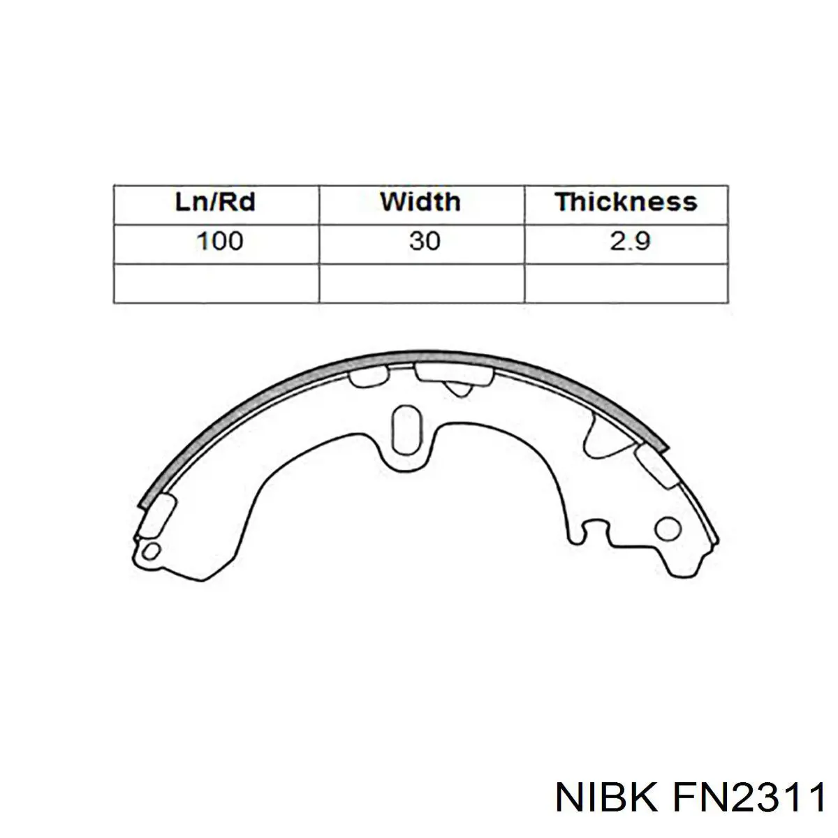 Купить FN2311 Nibk Задние барабанные тормозные колодки