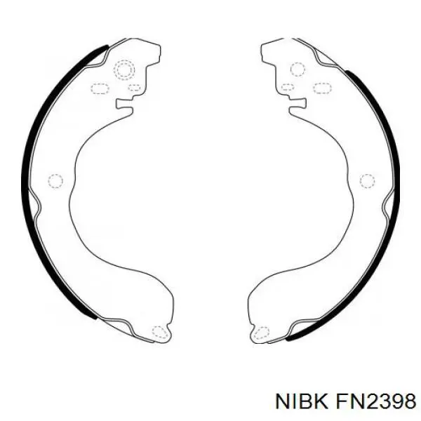 FN2398 Nibk sapatas do freio traseiras de tambor