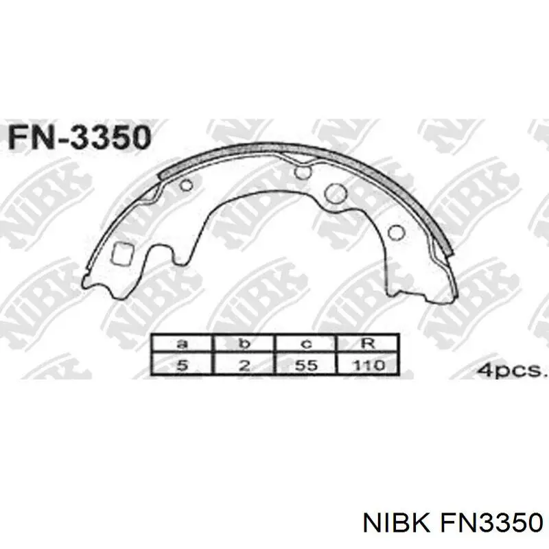 FN3350 Nibk колодки тормозные задние барабанные