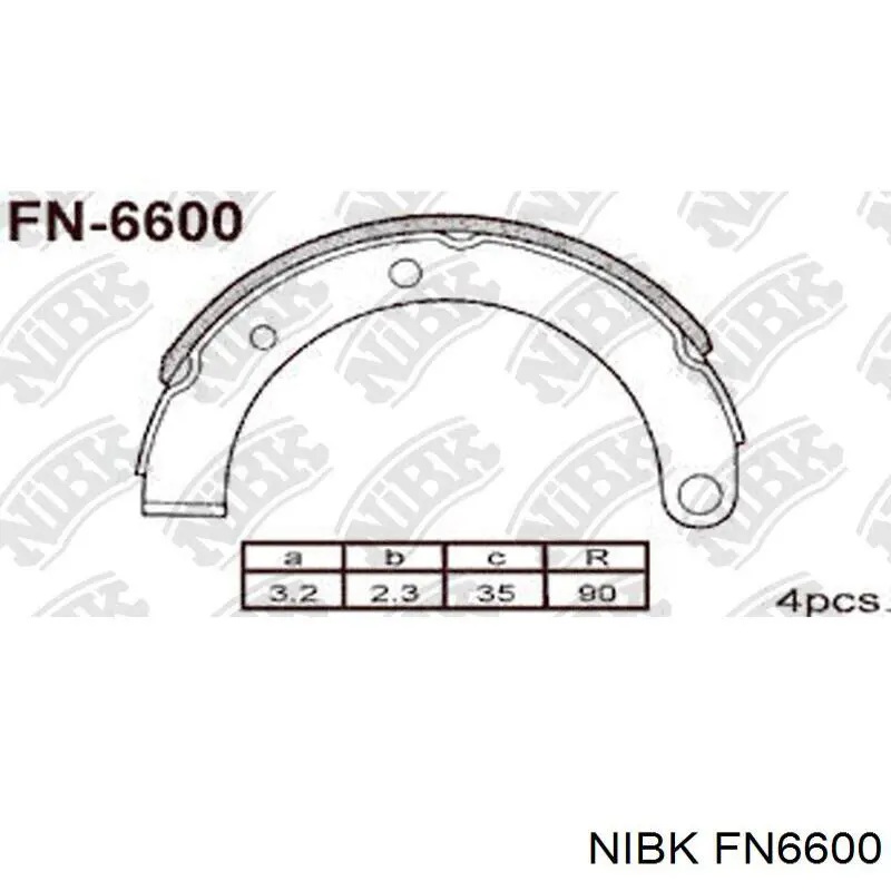 FN6600 Nibk колодки ручника (стояночного тормоза)