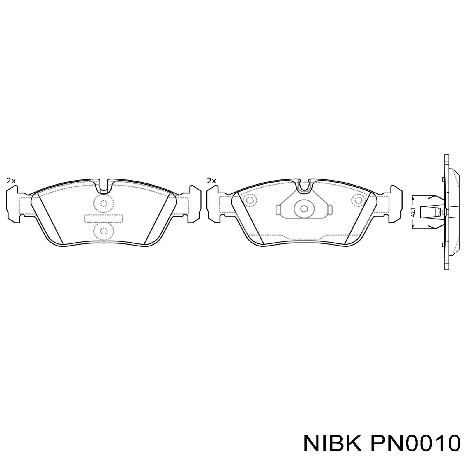 Передние тормозные колодки PN0010 Nibk