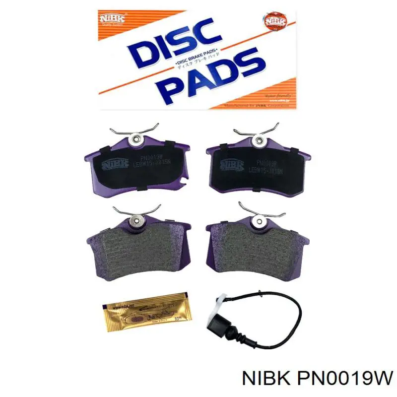 PN0019W Nibk колодки тормозные задние дисковые