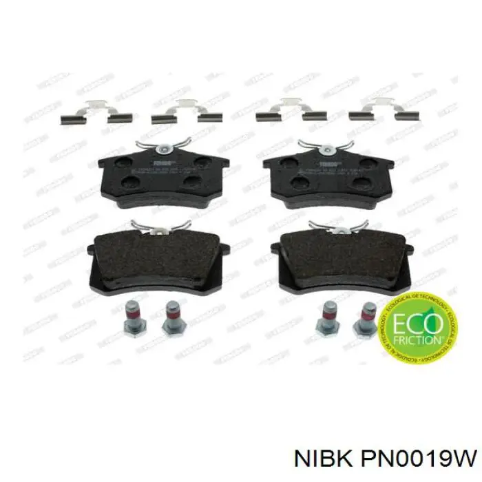PN0019W Nibk Колодки тормозные дисковые комплект