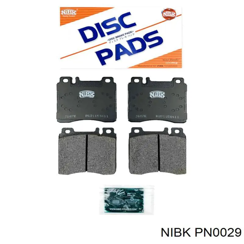 PN0029 Nibk колодки тормозные передние дисковые