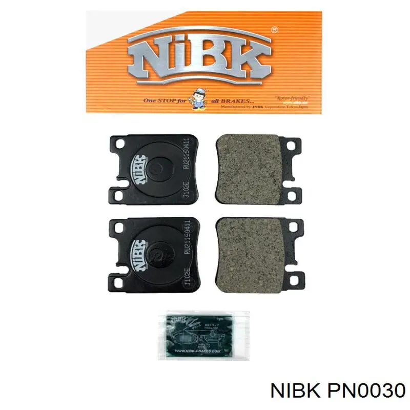 PN0030 Nibk колодки тормозные задние дисковые