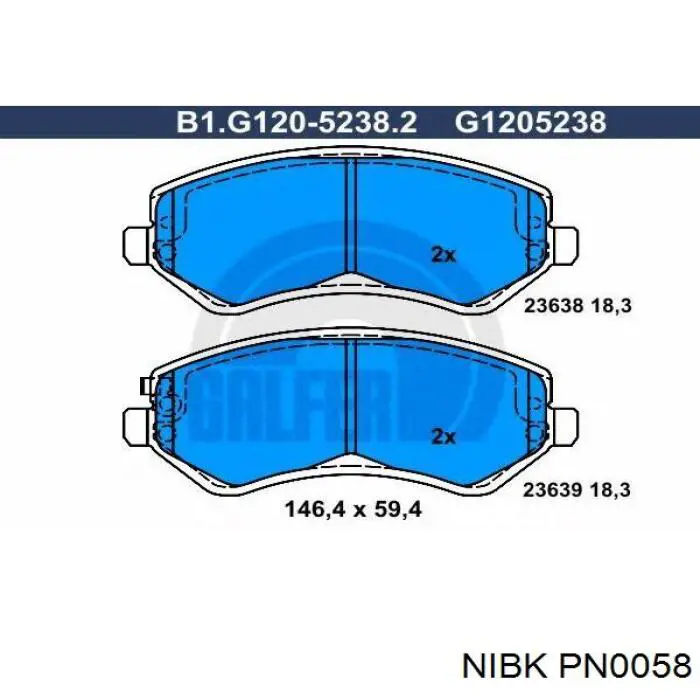 Колодки Nibk PN0058 цена, от 27.16 USD
