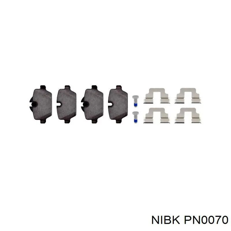PN0070 Nibk колодки тормозные задние дисковые