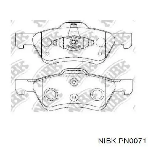 Передние тормозные колодки PN0071 Nibk