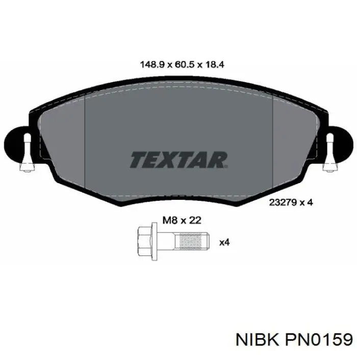 PN0159 Nibk Колодки передние