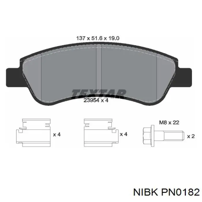 Купить PN0182 Nibk Колодки тормозные