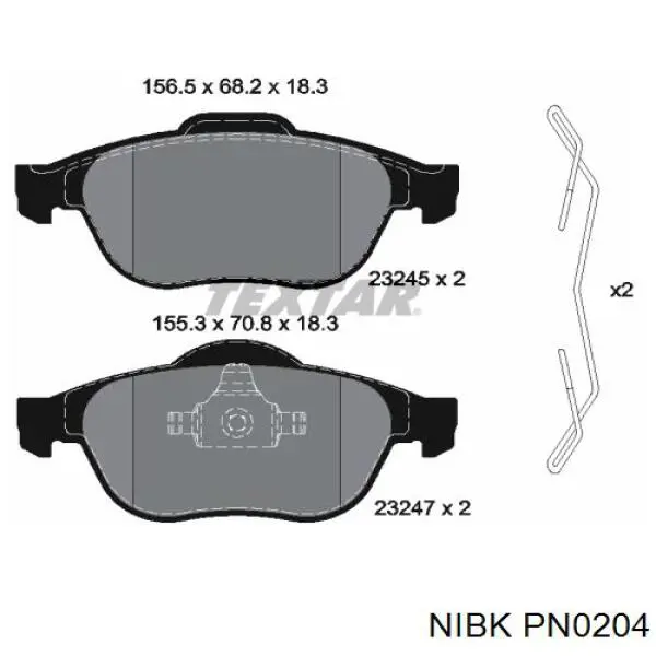 PN0204 Nibk Колодки передние