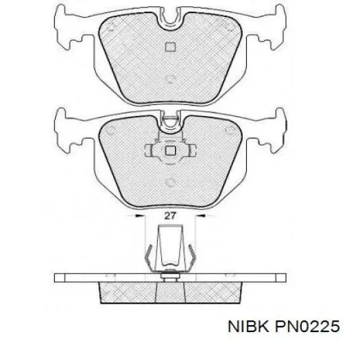 pn0225 Nibk колодки тормозные задние дисковые