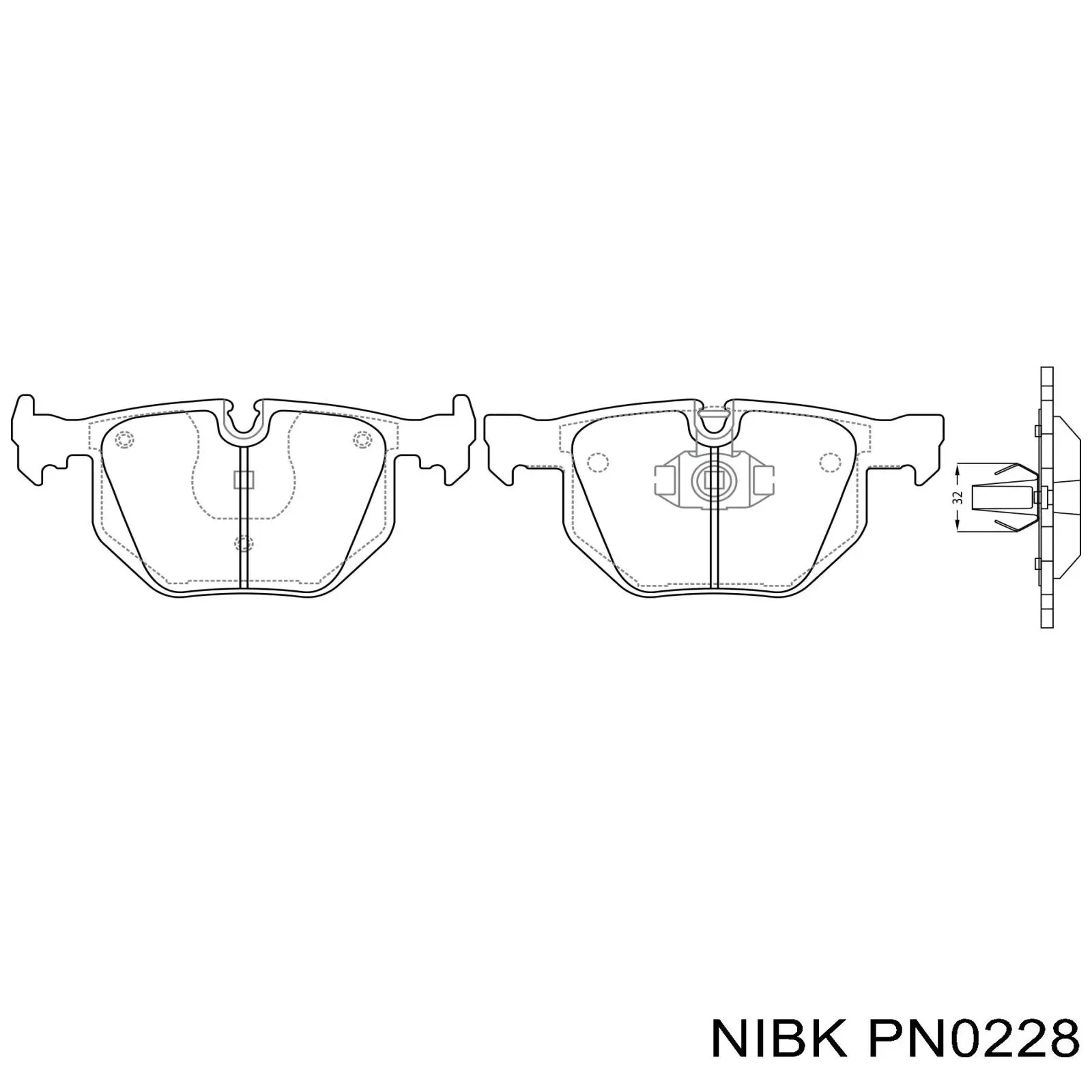 pn0228 Nibk задние тормозные колодки