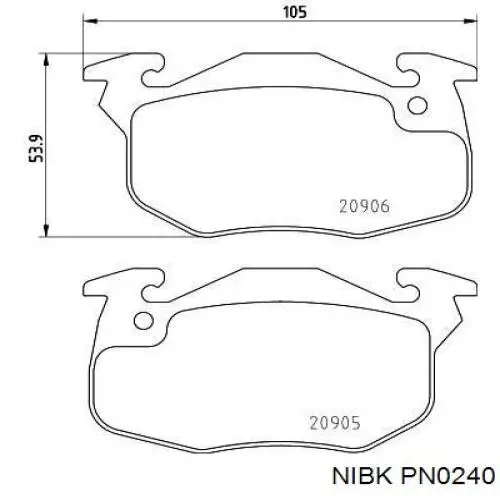 Купить PN0240 Nibk Колодки тормозные