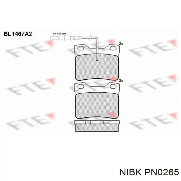 Задние дисковые колодки Nibk PN0265