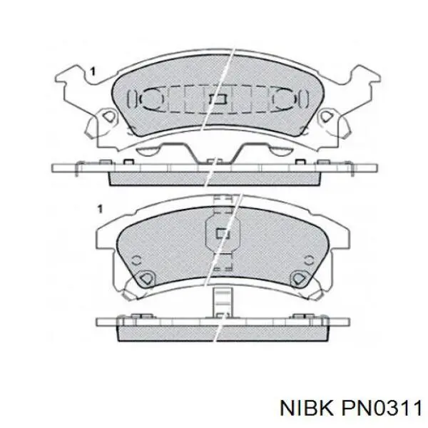 Передние тормозные колодки PN0311 Nibk