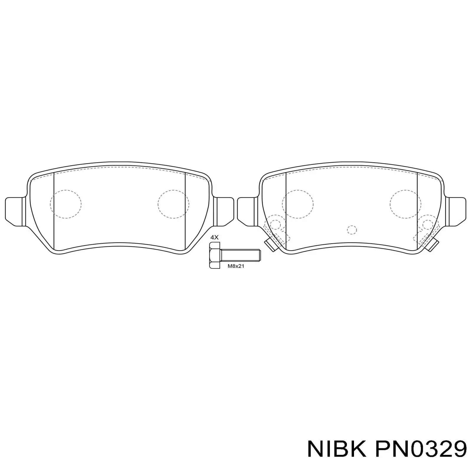 Задние тормозные колодки PN0329 Nibk