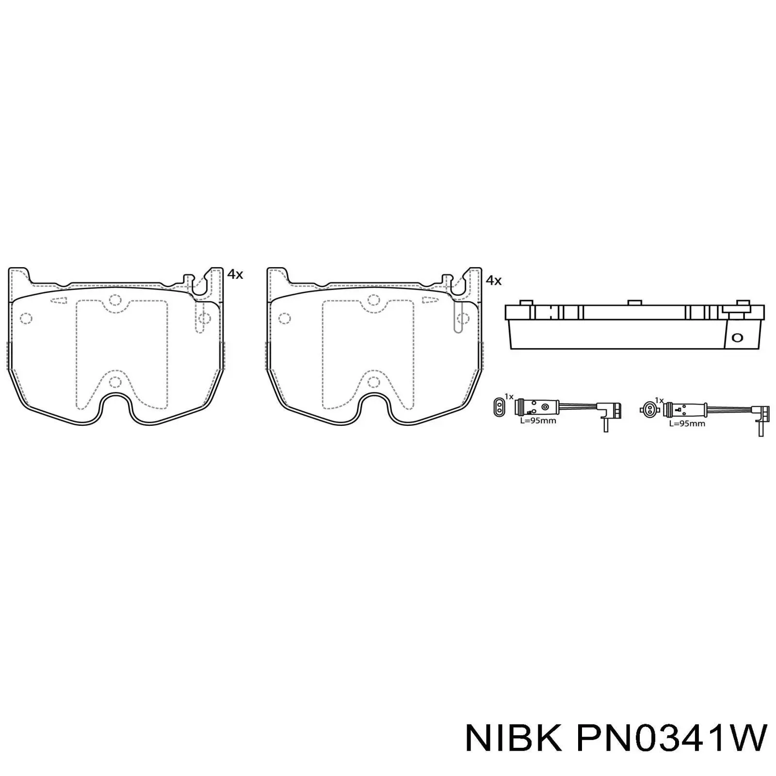 PN0341W Nibk колодки тормозные передние дисковые