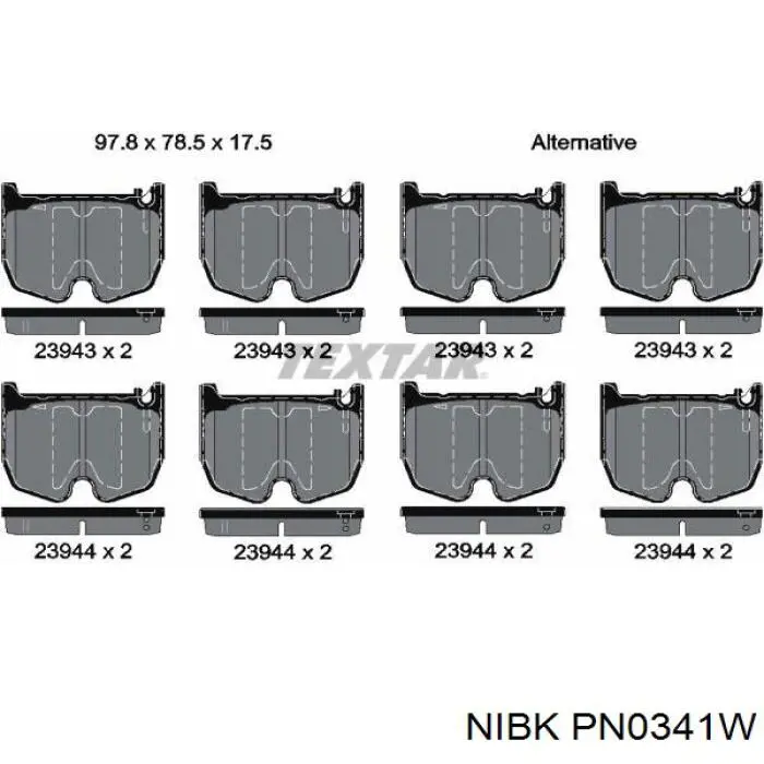 Колодки Nibk PN0341W цена, от 78.61 USD