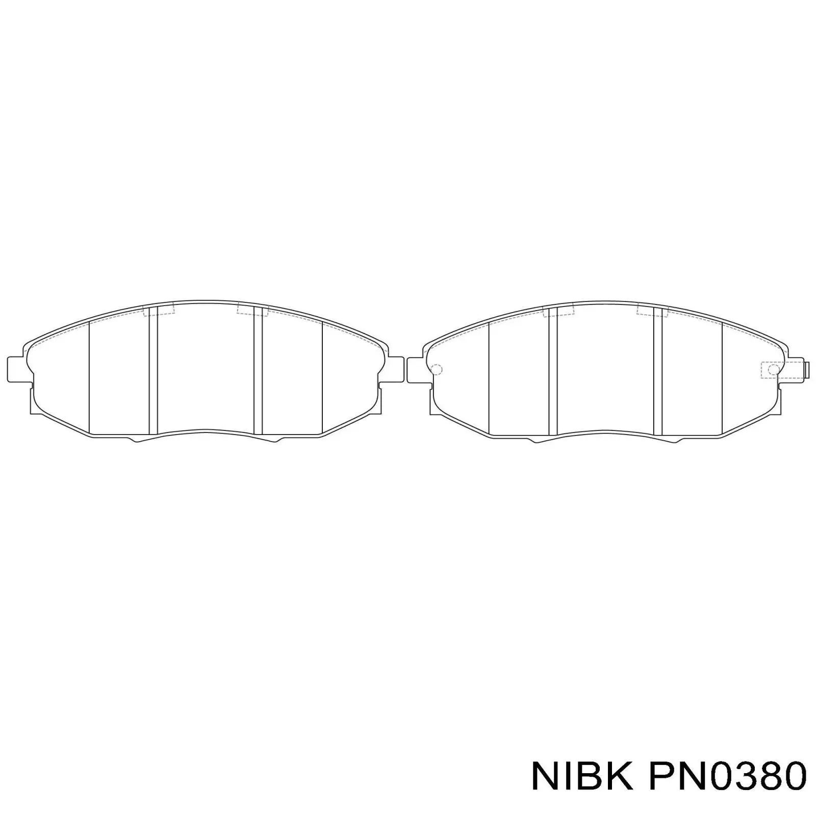 Передние тормозные колодки PN0380 Nibk