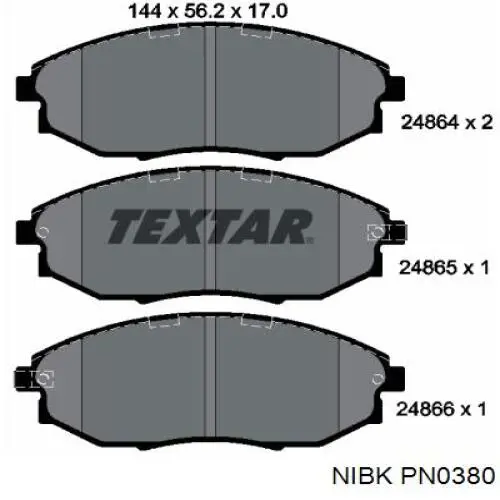 PN0380 Nibk Колодки передние