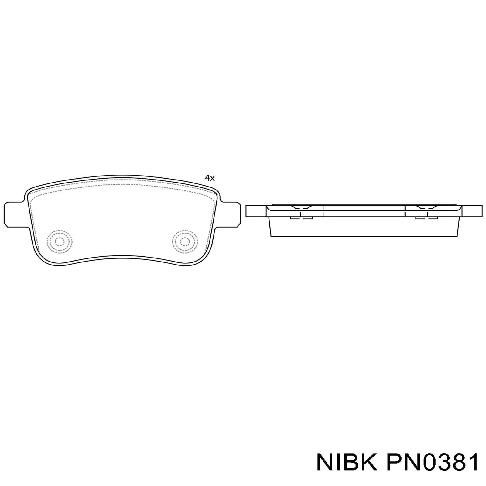 Задние тормозные колодки PN0381 Nibk