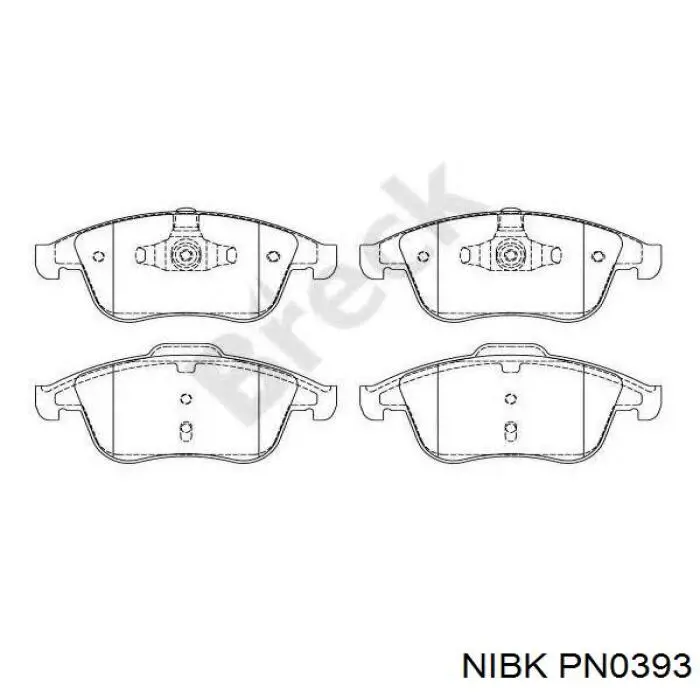 Передние тормозные колодки PN0393 Nibk