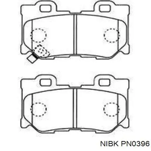 Задние тормозные колодки PN0396 Nibk