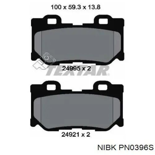 Купить PN0396S Nibk Колодки тормозные задние, дисковые