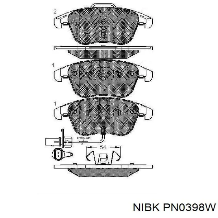 PN0398W Nibk колодки тормозные передние дисковые
