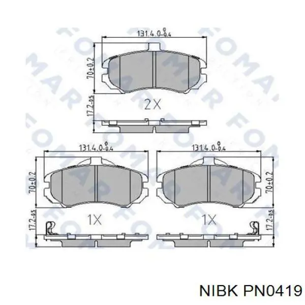 Купить PN0419 Nibk Колодки тормозные