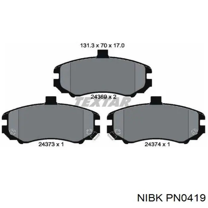 Передние тормозные колодки PN0419 Nibk