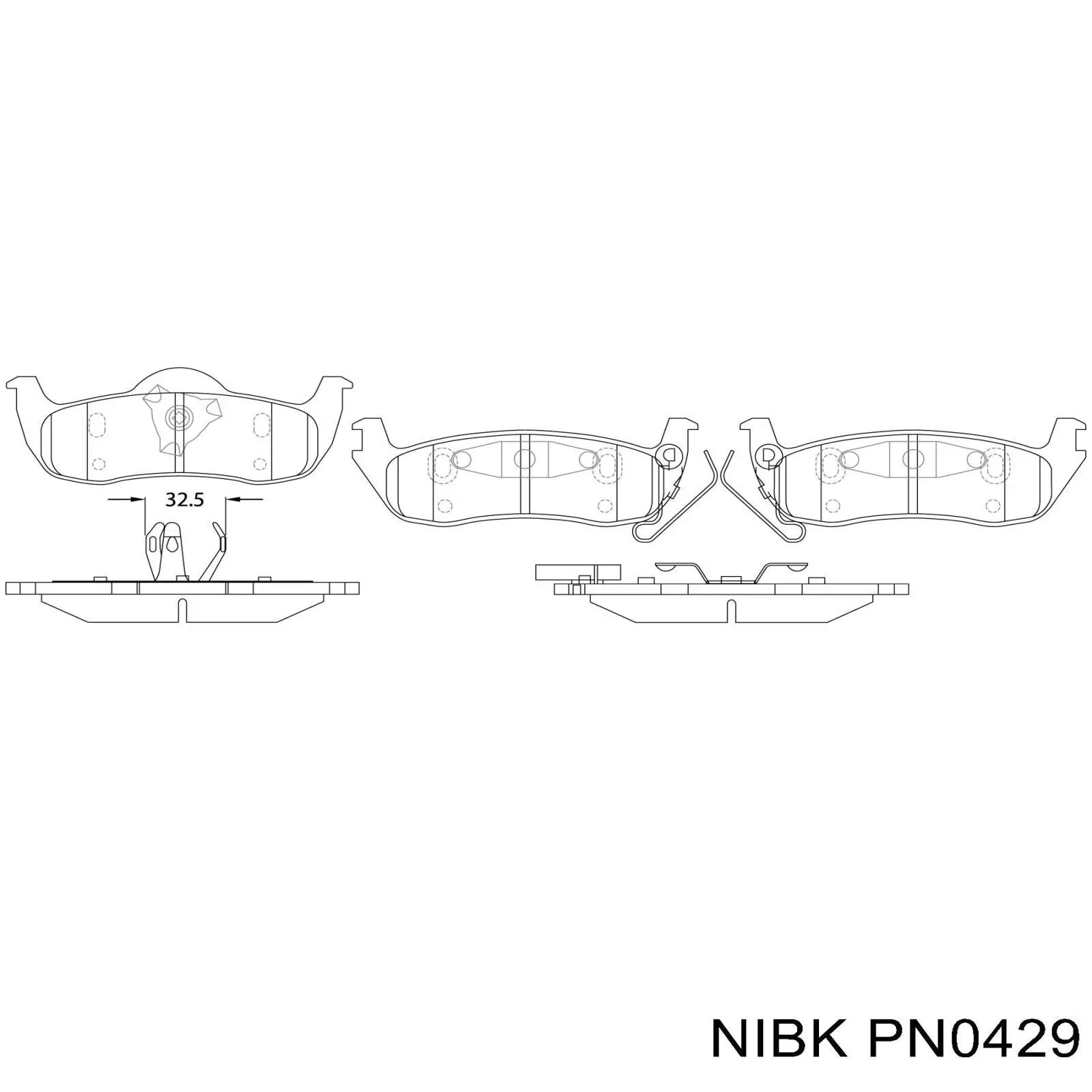 Задние тормозные колодки PN0429 Nibk