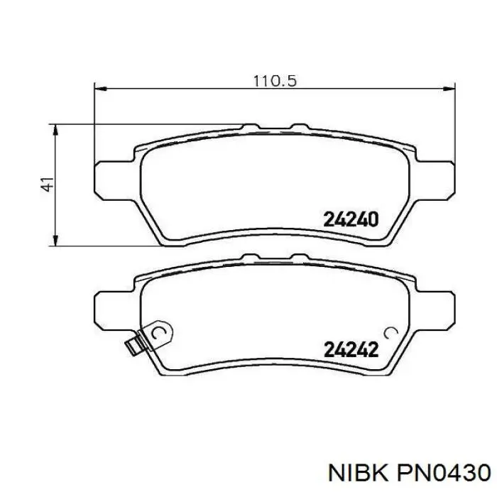 PN0430 Nibk Колодки тормозные дисковые комплект