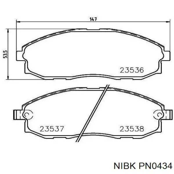 Pastillas de freno delanteras PN0434 Nibk