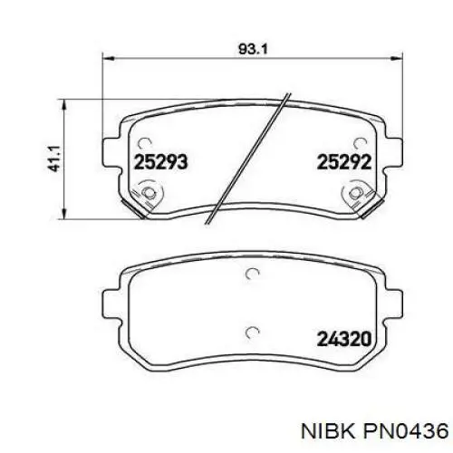 Купить PN0436 Nibk Колодки тормозные задние, дисковые