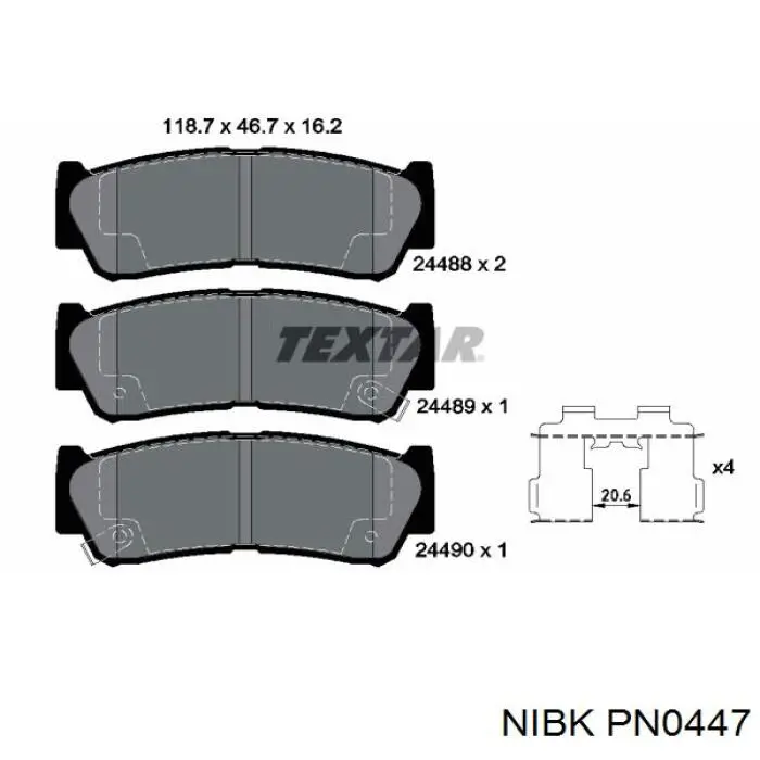 PN0447 Nibk Колодки тормозные дисковые комплект