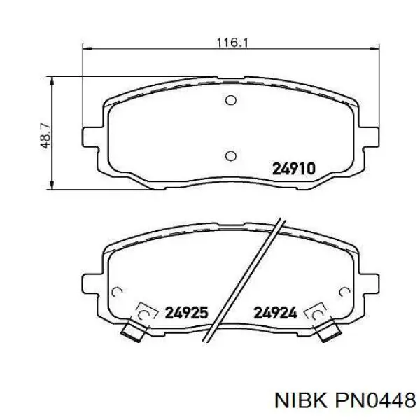 Pastillas de freno delanteras PN0448 Nibk