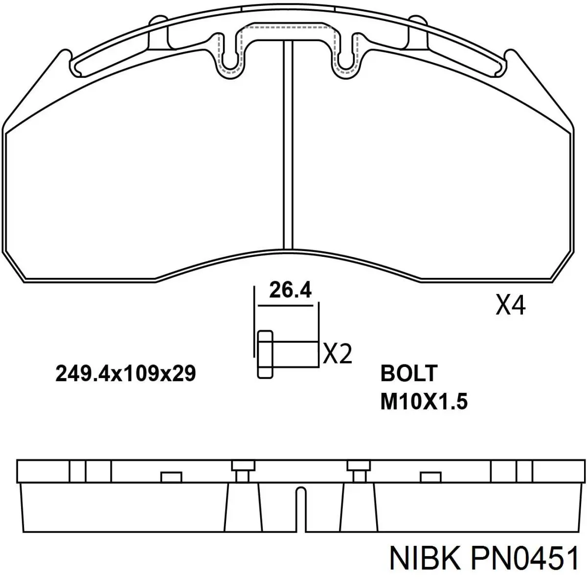 PN0451 Nibk Колодки передние