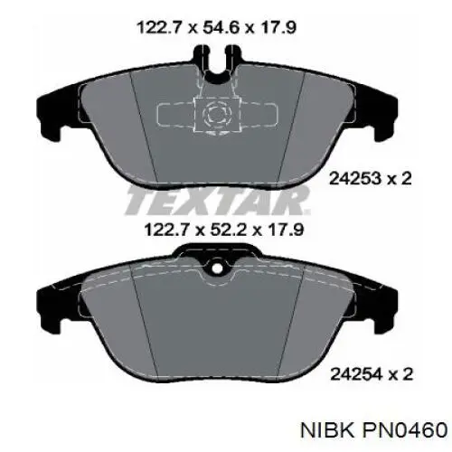 PN0460 Nibk колодки тормозные задние дисковые