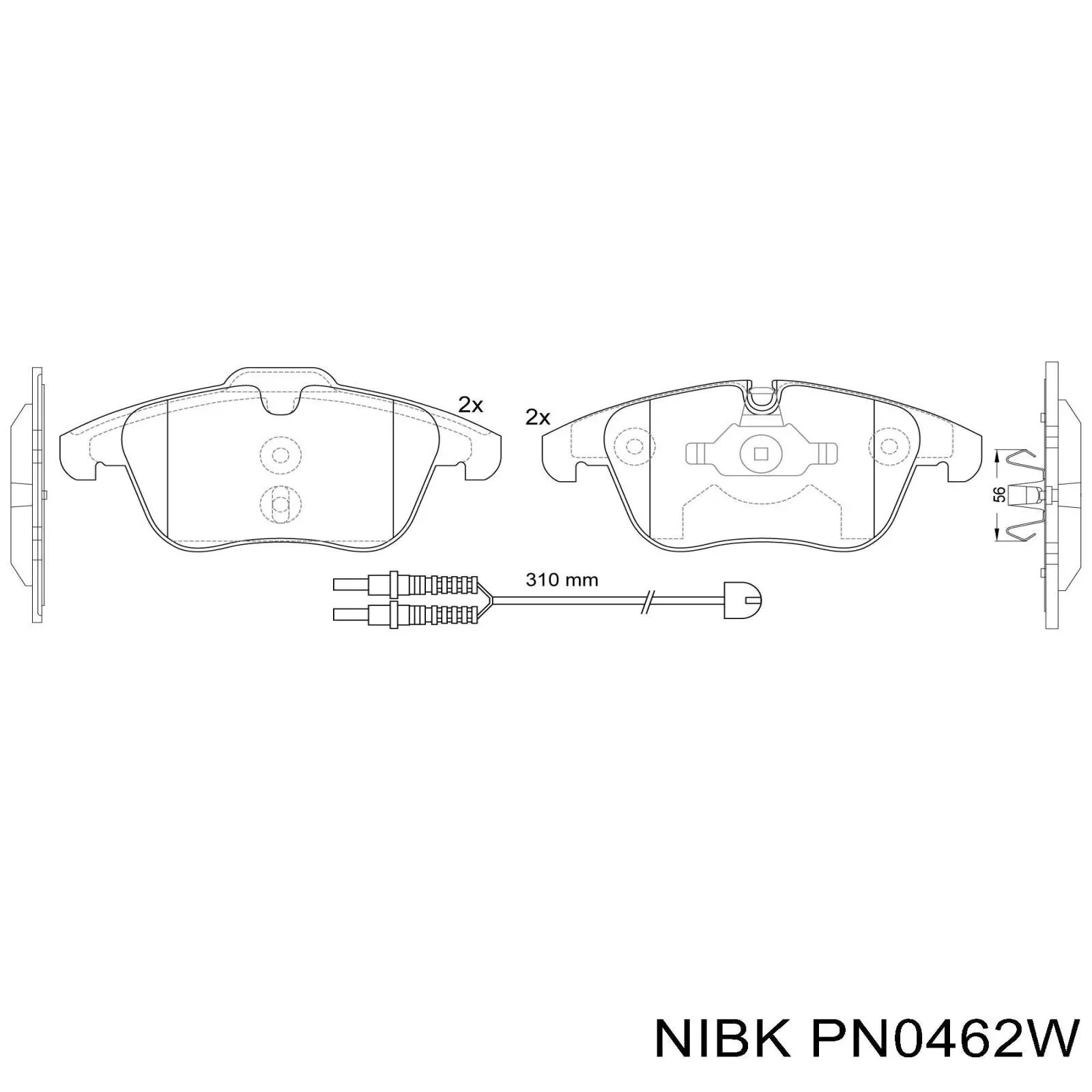 PN0462W Nibk передние тормозные колодки
