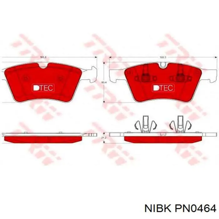 Передние тормозные колодки PN0464 Nibk