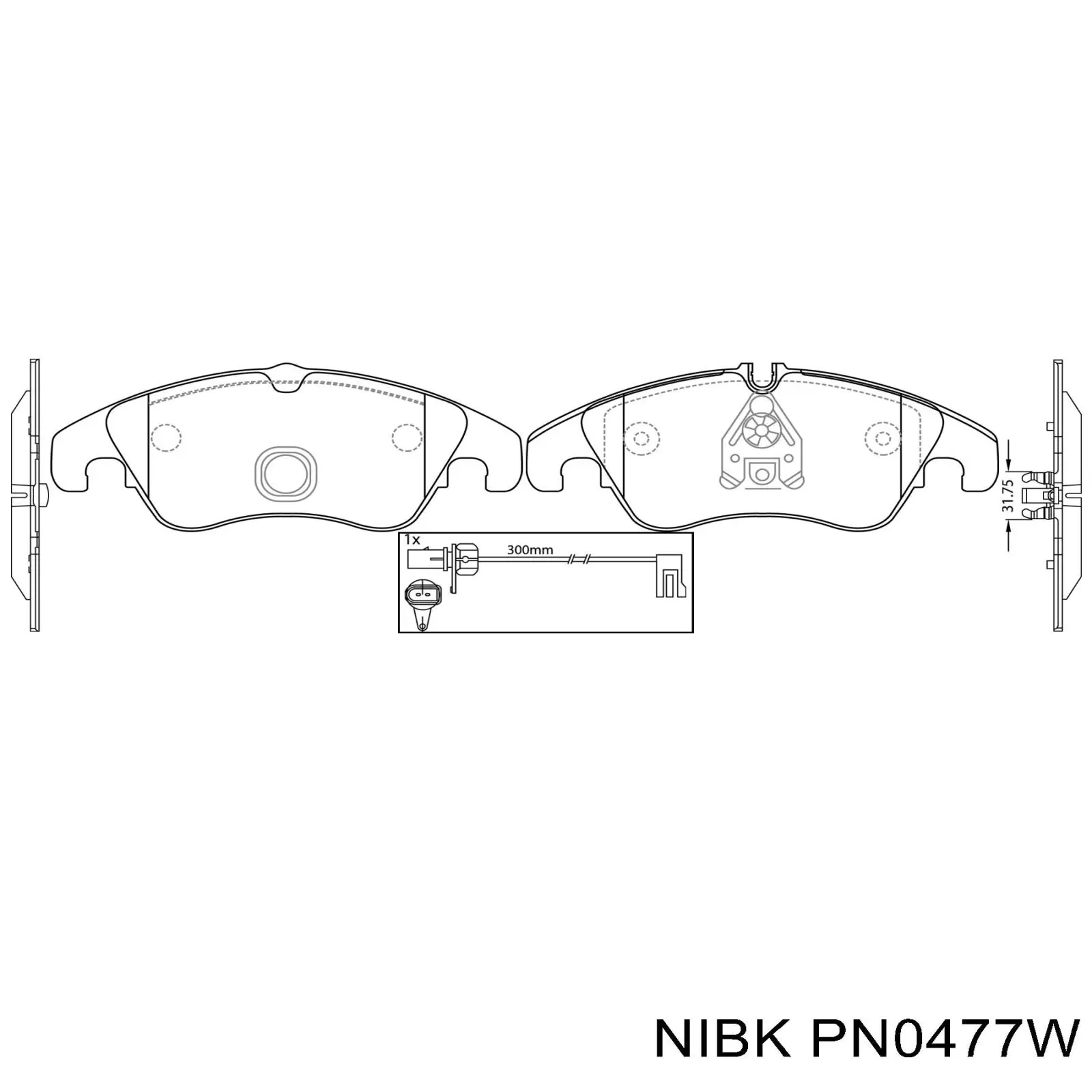 Колодки тормозные передние дисковые Nibk PN0477W