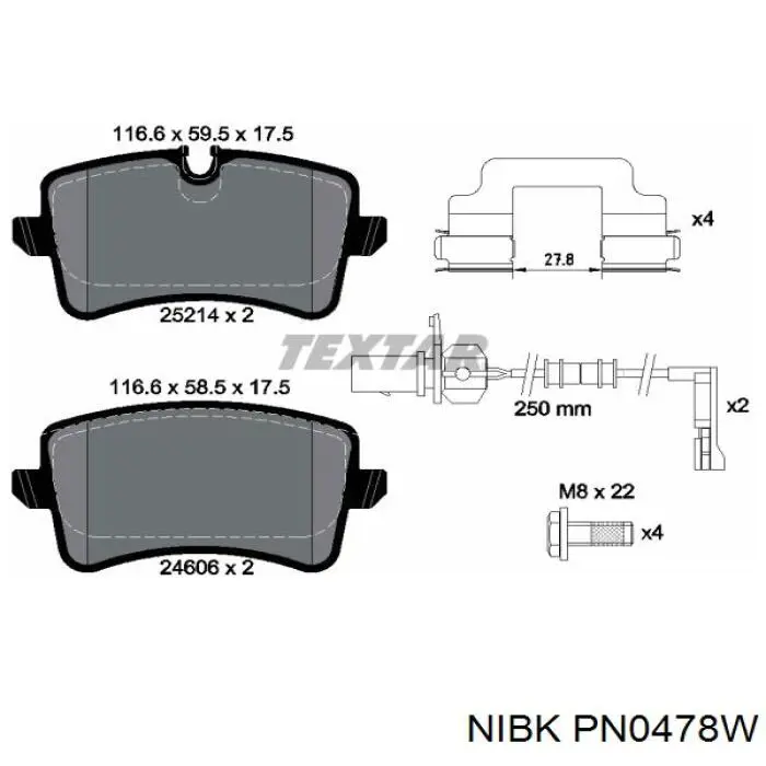 Колодки дисковые  Nibk PN0478W цена, от 32.31 USD