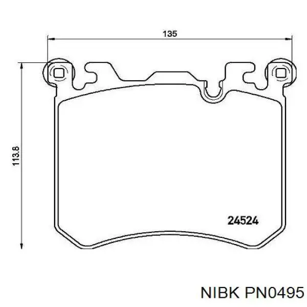 PN0495 Nibk колодки тормозные передние дисковые