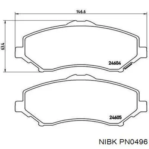 PN0496 Nibk Колодки передние