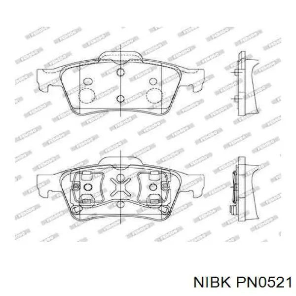 Задние дисковые колодки Nibk PN0521
