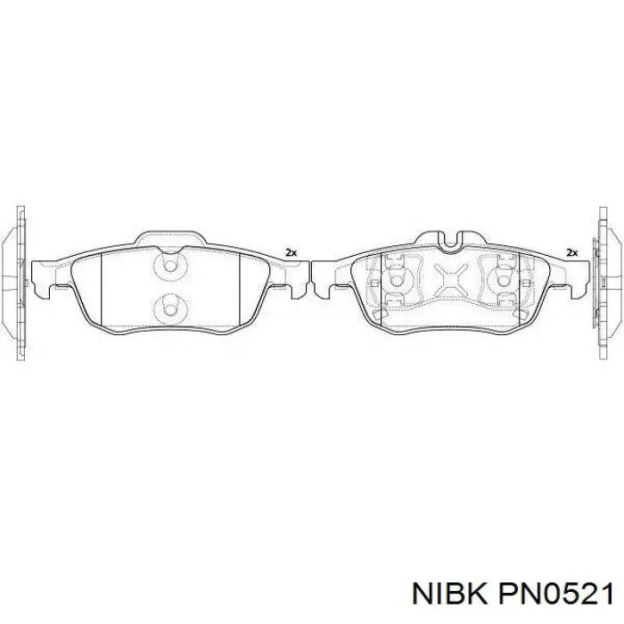 Задние тормозные колодки PN0521 Nibk