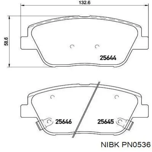 PN0536 Nibk Колодки передние