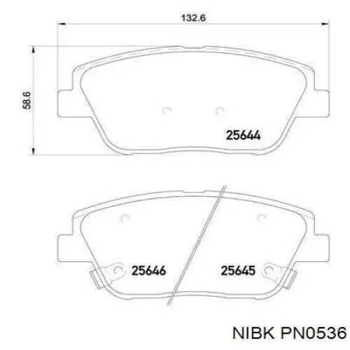 Колодки Nibk PN0536 цена, от 25.33 USD